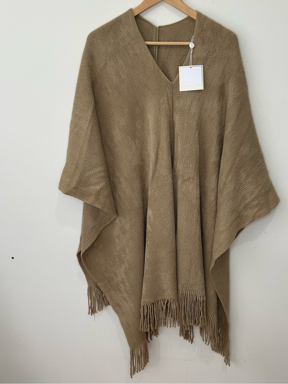 SHIRALEAH Rowan Poncho One Size Camel Shawl NEW
